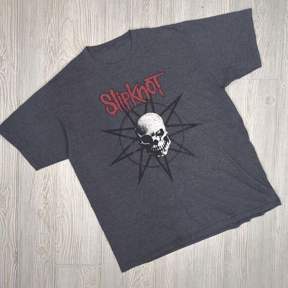 Vintage Slipknot Men's Large Grey Short Sleeve The Gray Chapter T-Shirt Skull - Picture 1 of 5